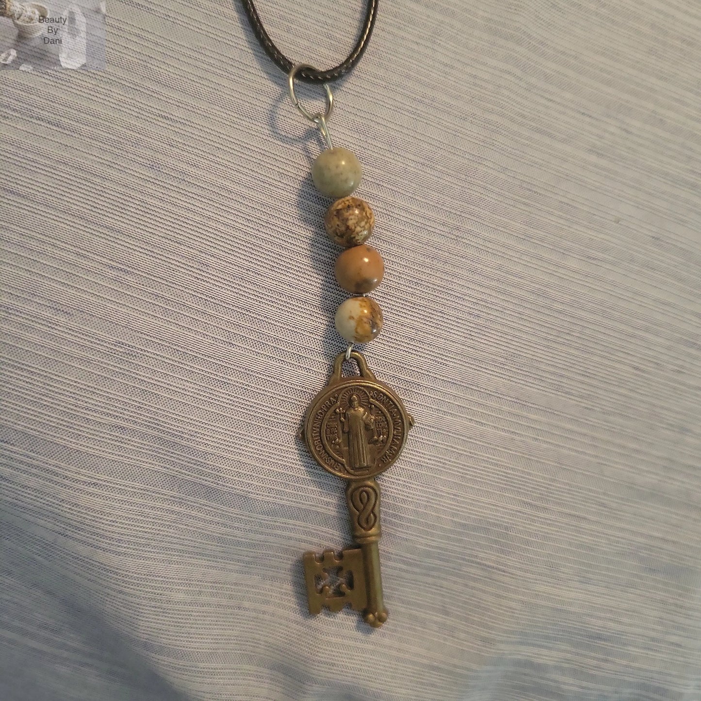 Jasper Key Necklace (0793) - Beauty by Dani