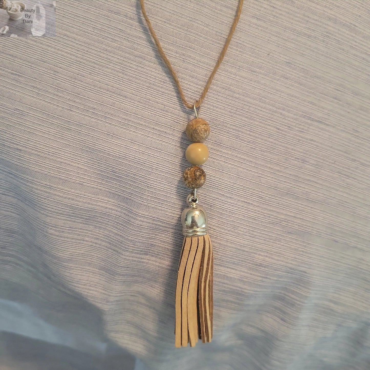 Jasper Tassel Necklace (0790) - Beauty by Dani