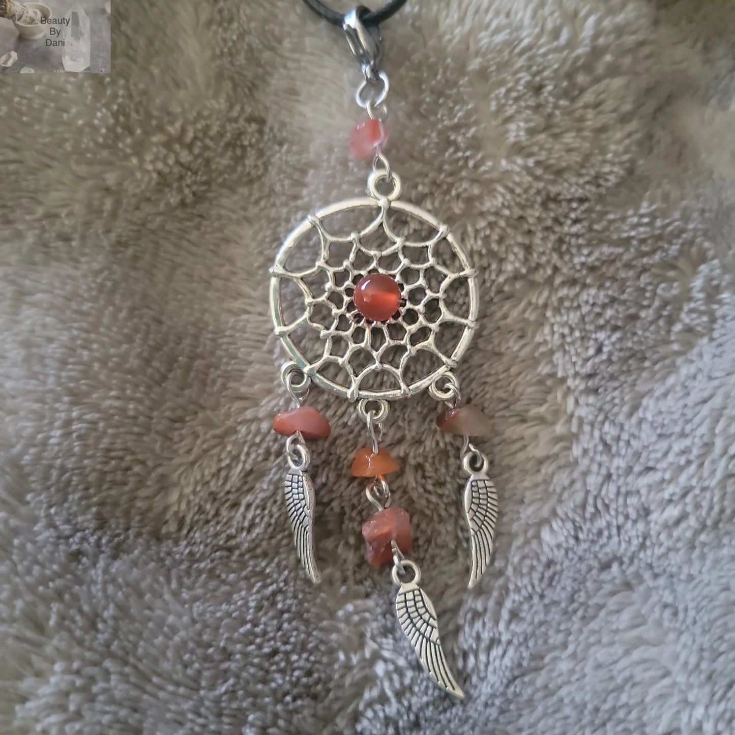 Strawberry Quartz Dreamcatcher Necklace - Beauty by Dani