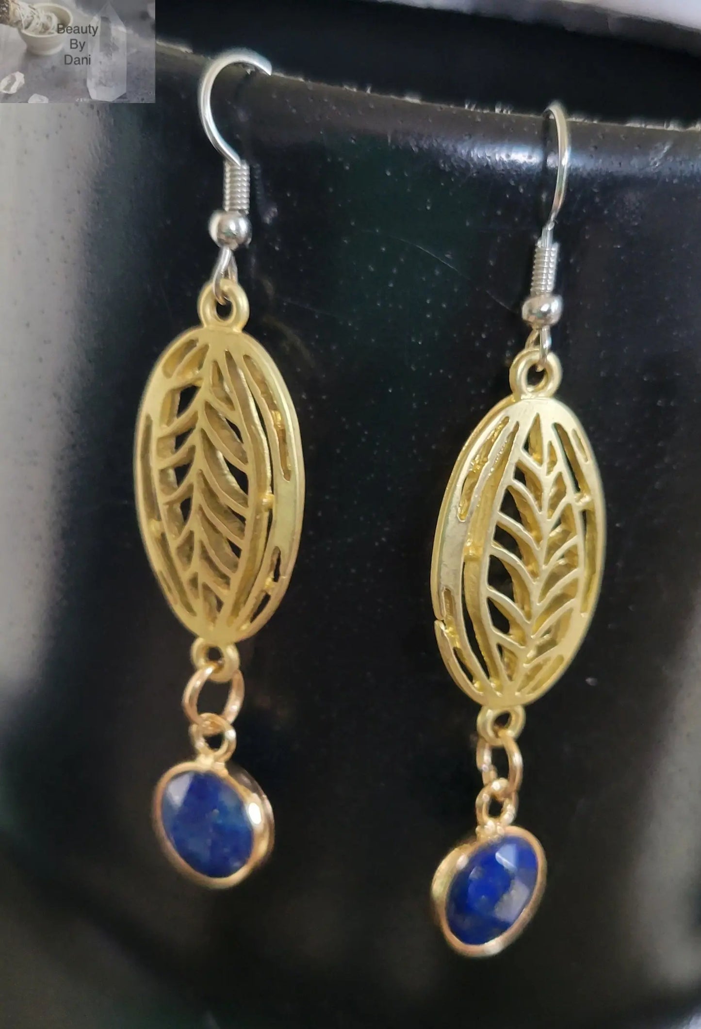 Earrings with blue stone - Beauty by Dani