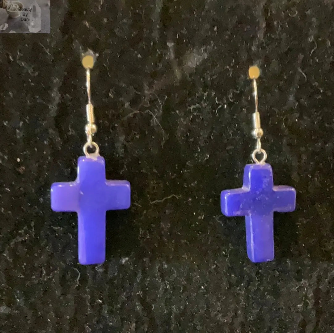 Jasper Cross Earrings (0918) - Beauty by Dani