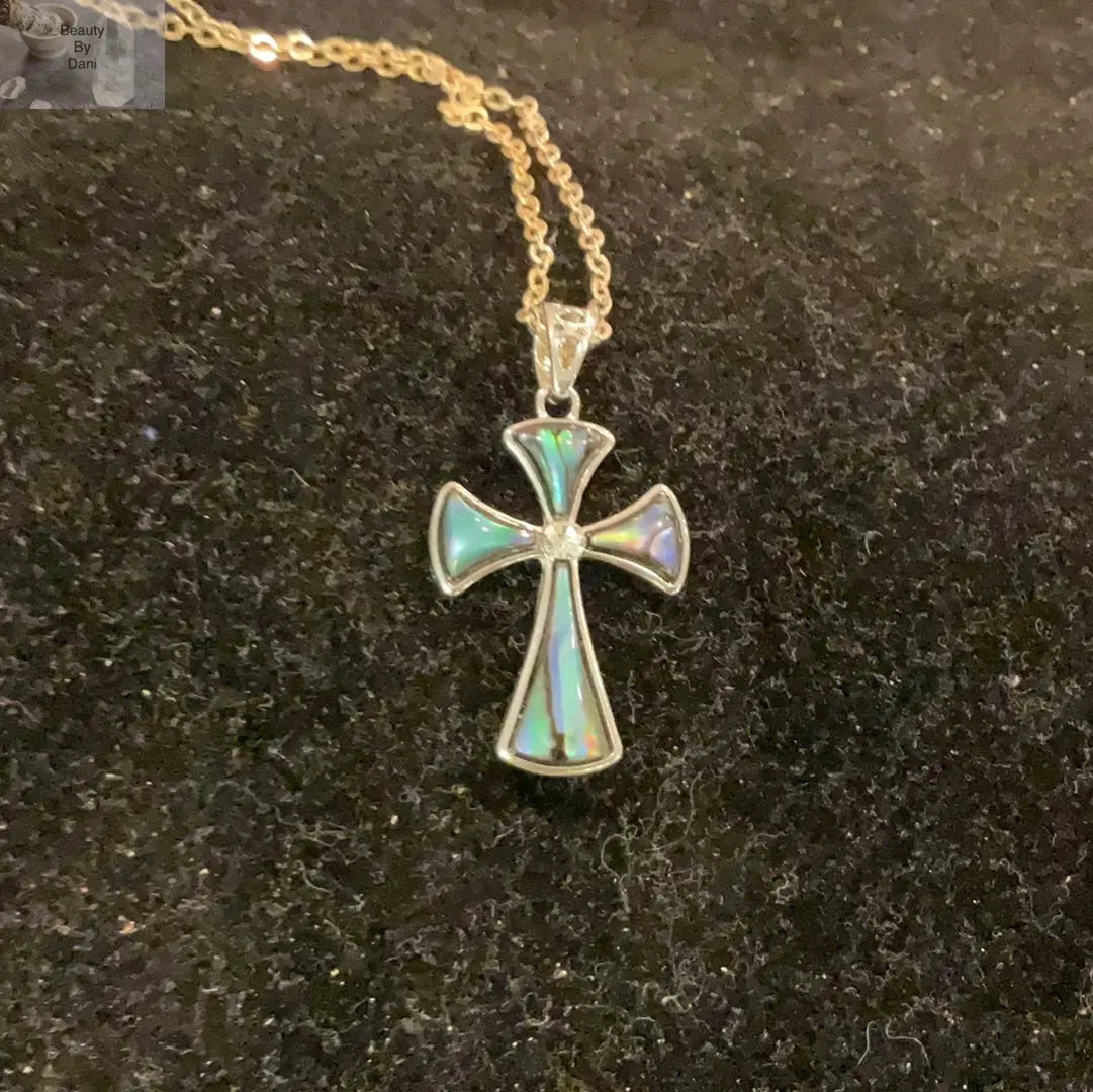 Abalone cross necklace - Beauty by Dani