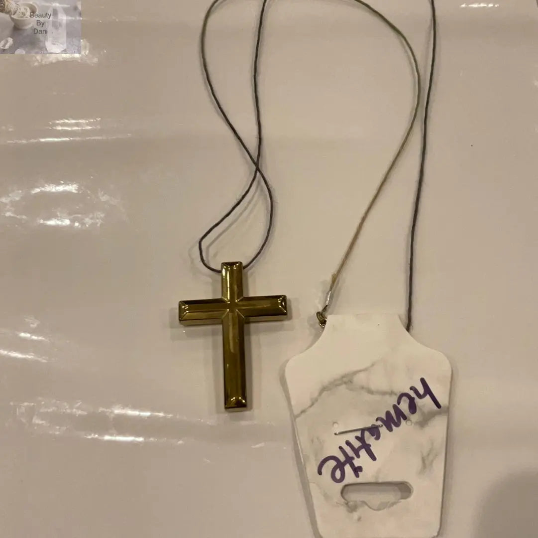 Hematite Cross Necklace - Beauty by Dani