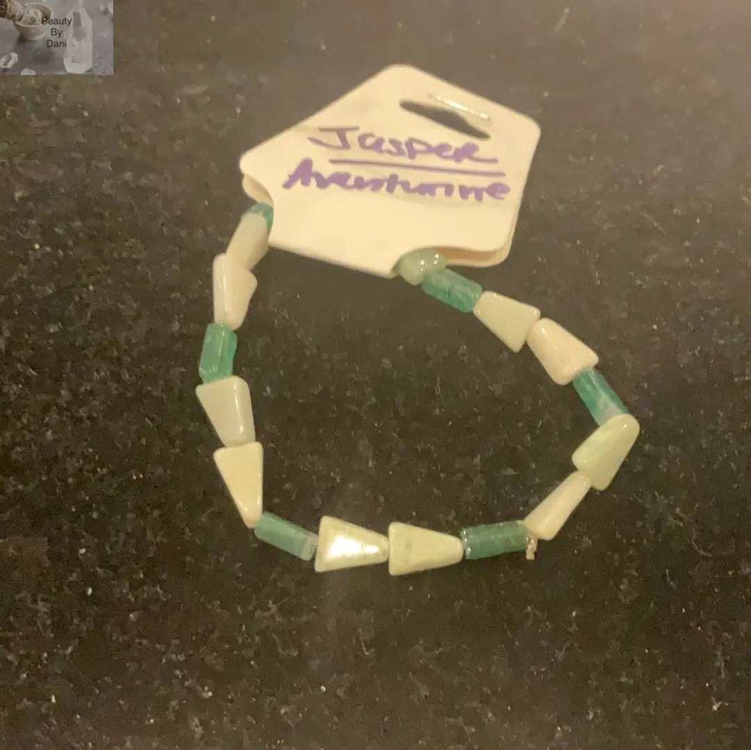 Green Aventurine and Jasper Bracelet (0597) - Beauty by Dani