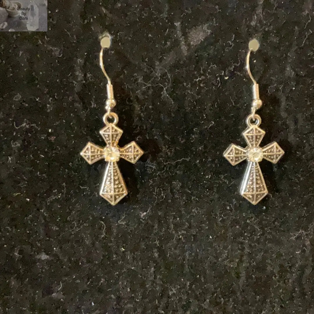 Rhinestone Cross Earrings - Beauty by Dani