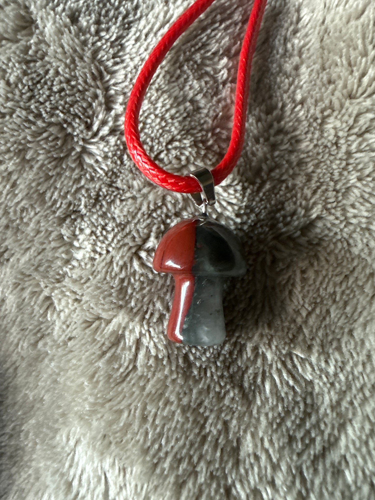 Mushroom Gemstone Necklace - Unique Healing Accessory