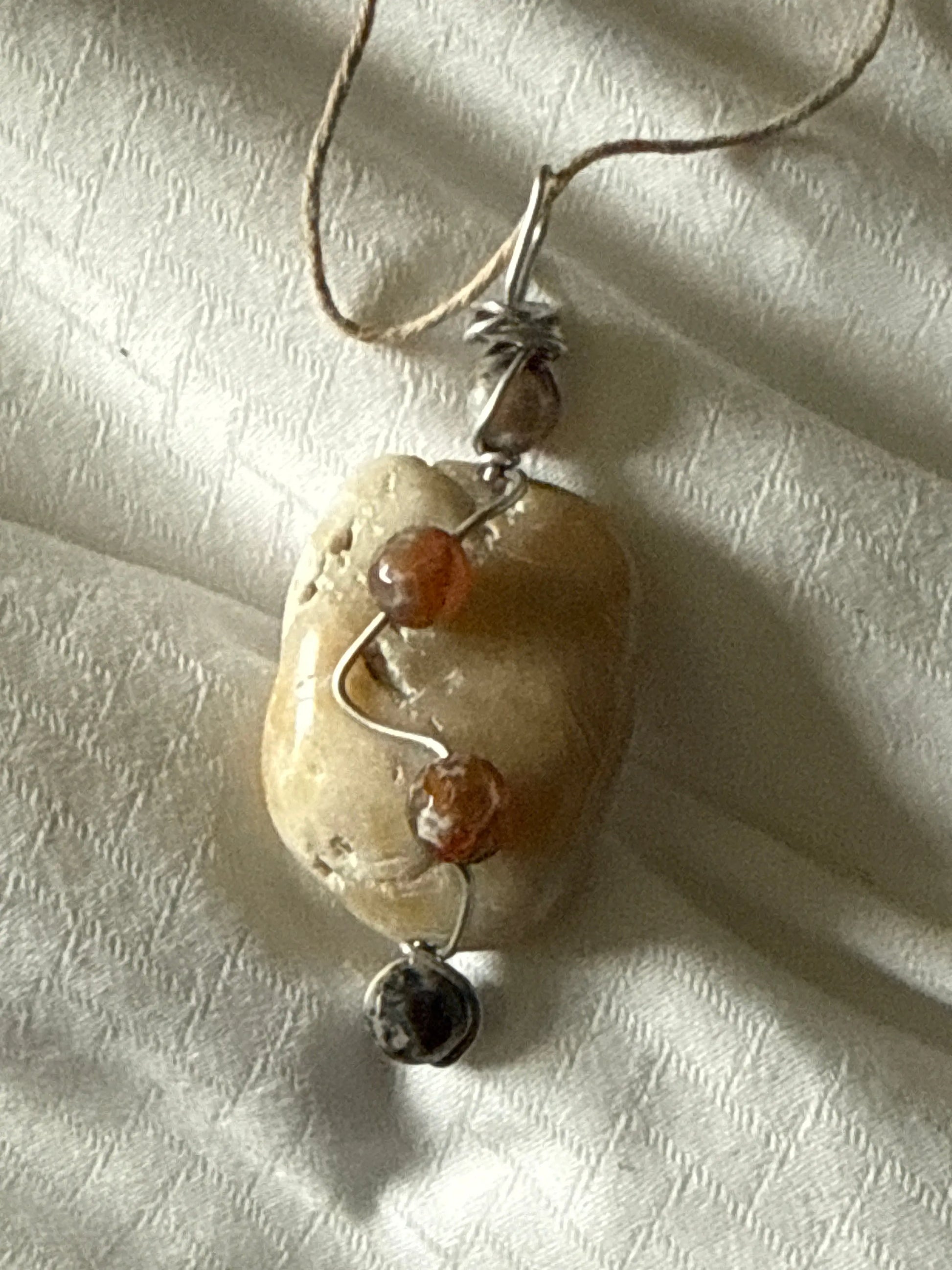 Handcrafted River Rock Necklace Beauty by Dani