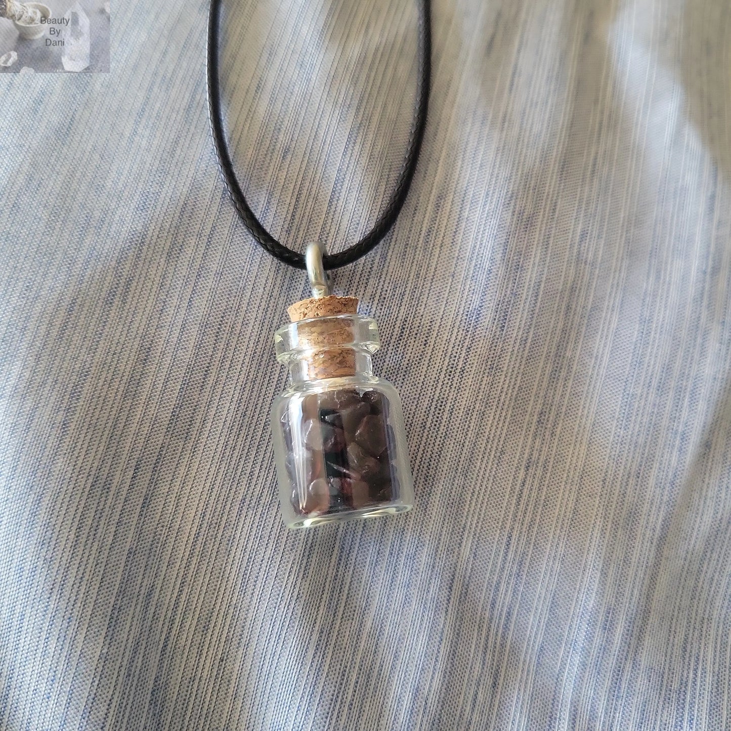 Garnet in a Bottle Necklace