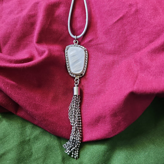 Mother of Pearl Tassel Necklace