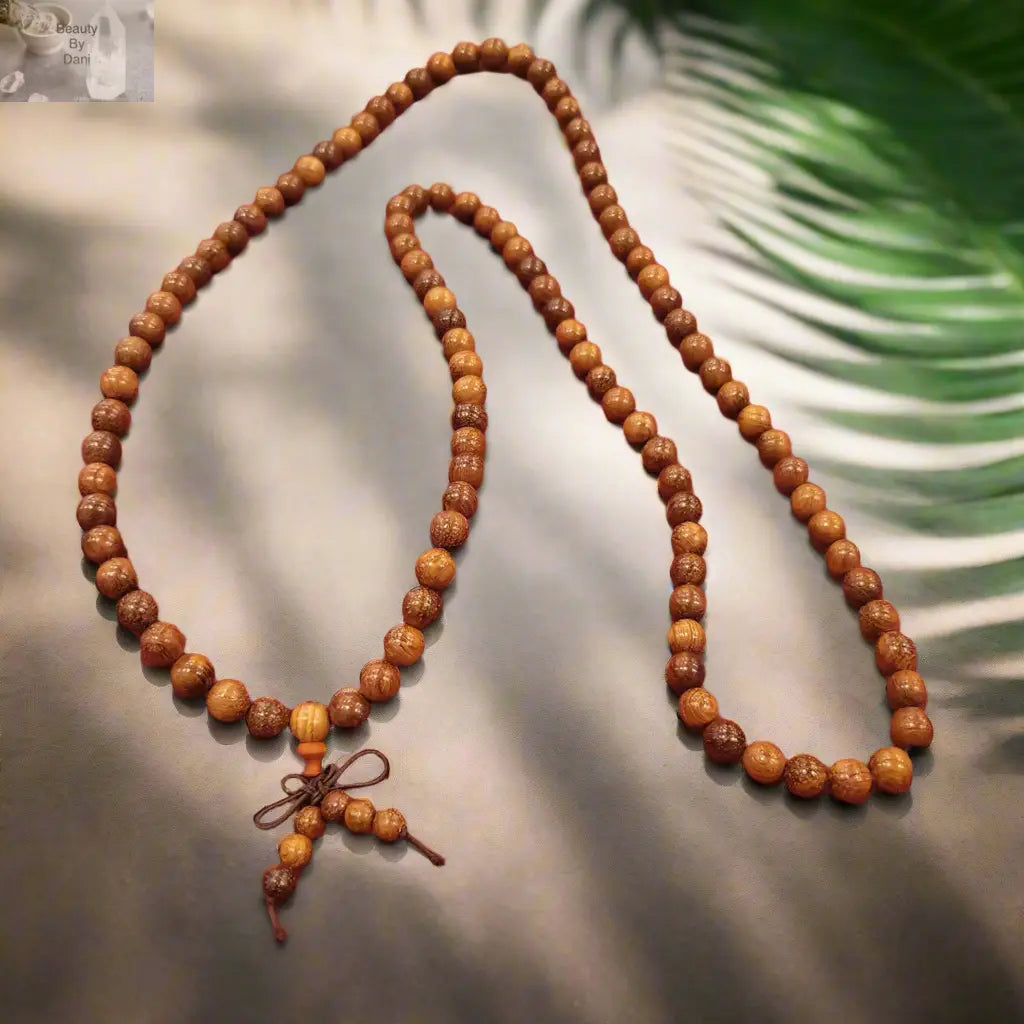 Wood Masala Necklace - 10mm Beads, 24inch Beauty by Dani Gems and More