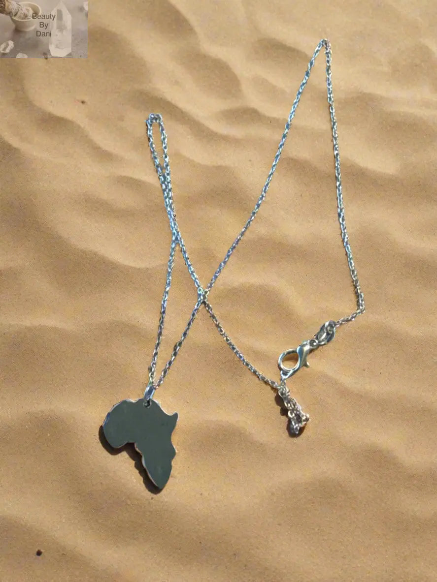 Africa Pendant Necklace - Stainless Steel 18 Inch Beauty by Dani