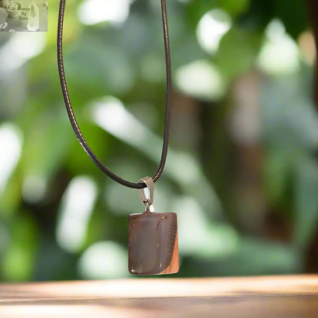 Agate Pebble Necklace on Leather Cord Beauty by Dani Gems and More