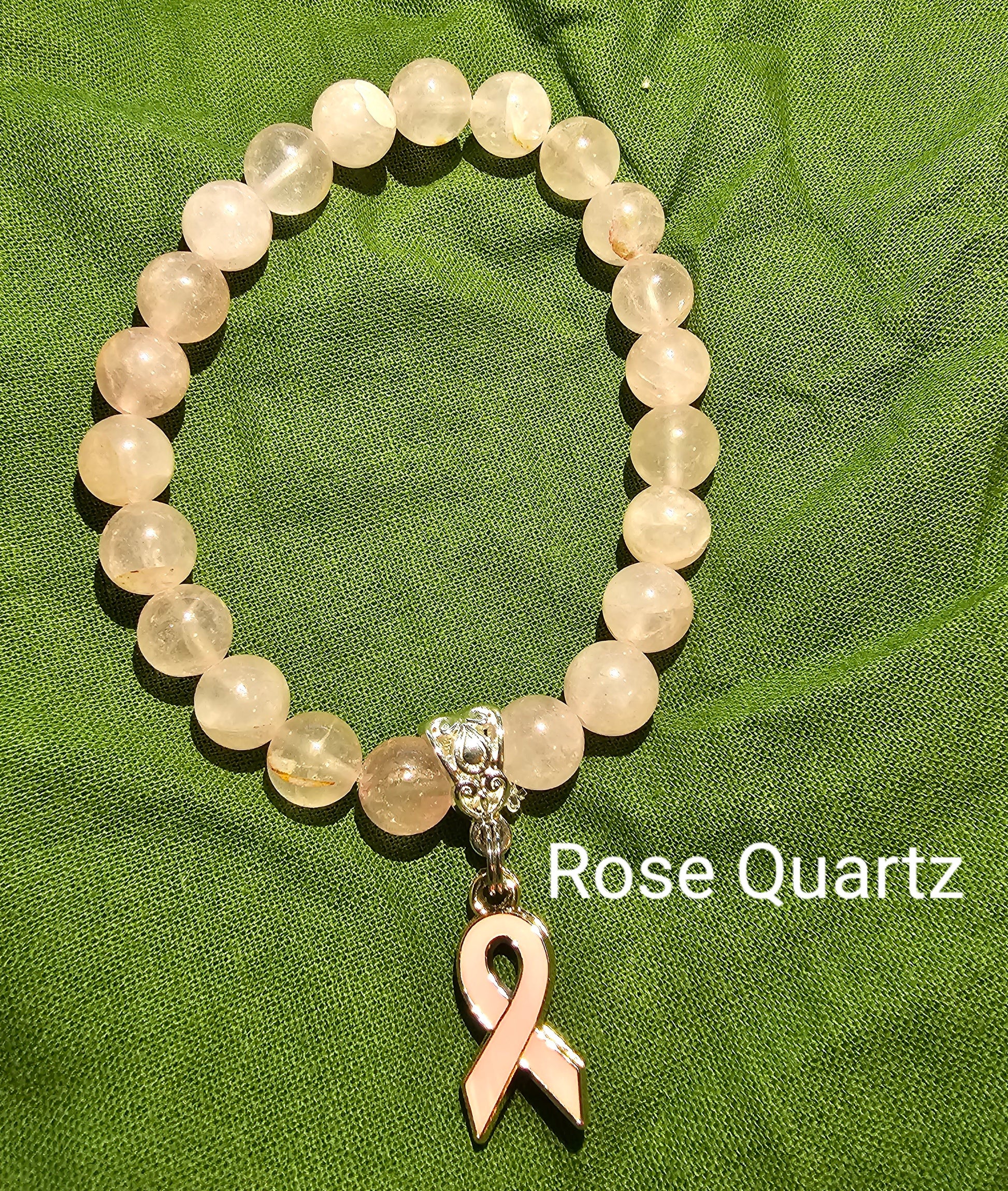 Rose Quartz Breast Cancer Bracelet - Beauty by Dani