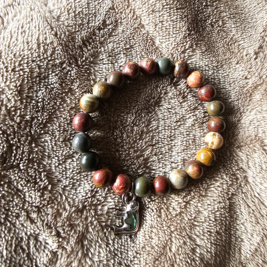 Jasper Bracelet with elephant charm - Beauty by Dani