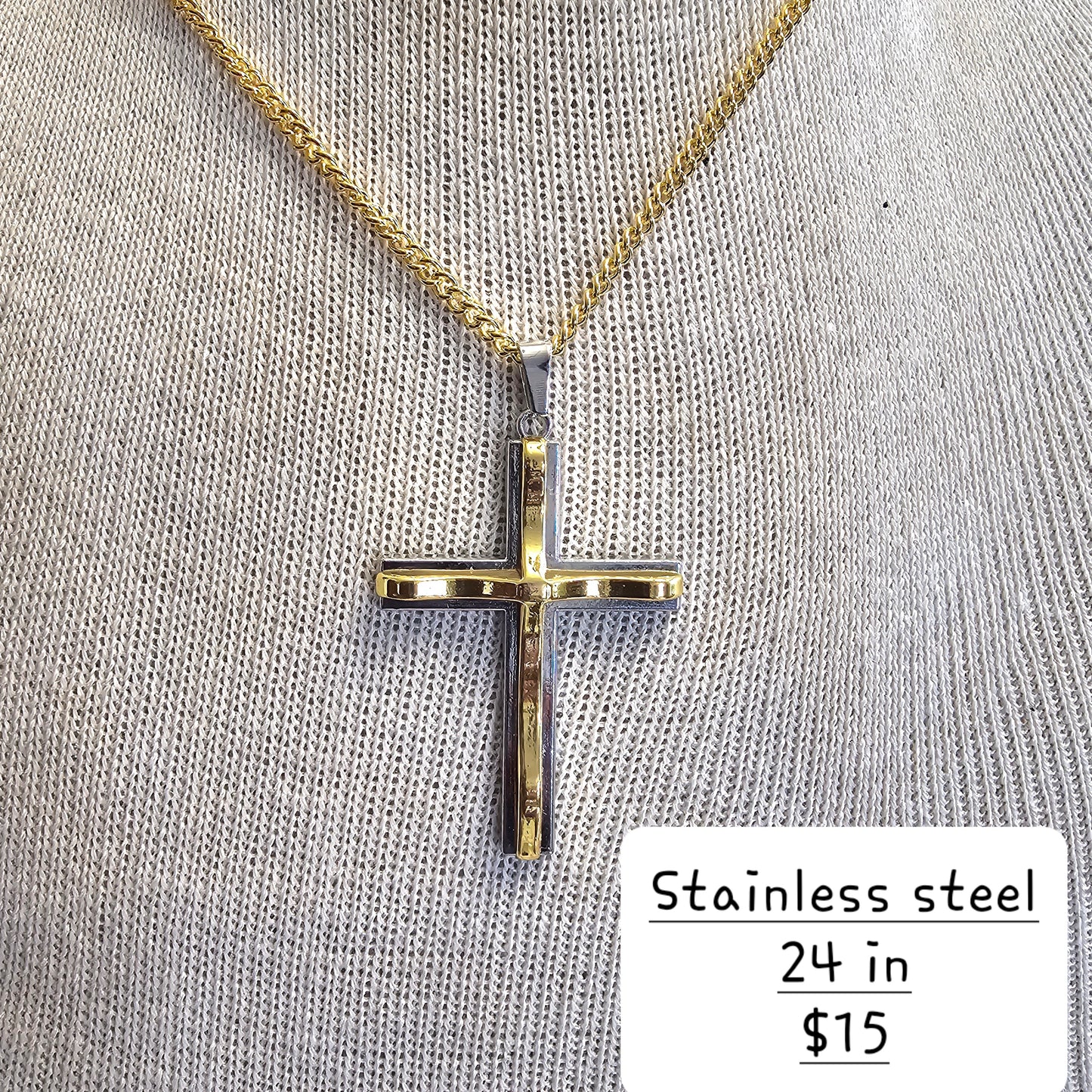 Stainless steel cross necklace - Beauty by Dani