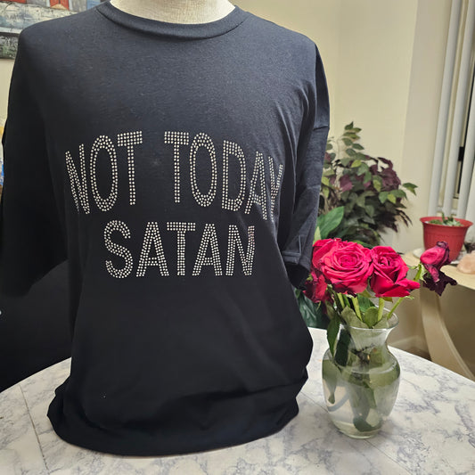 Not Today Satan tshirt (rhinestone)