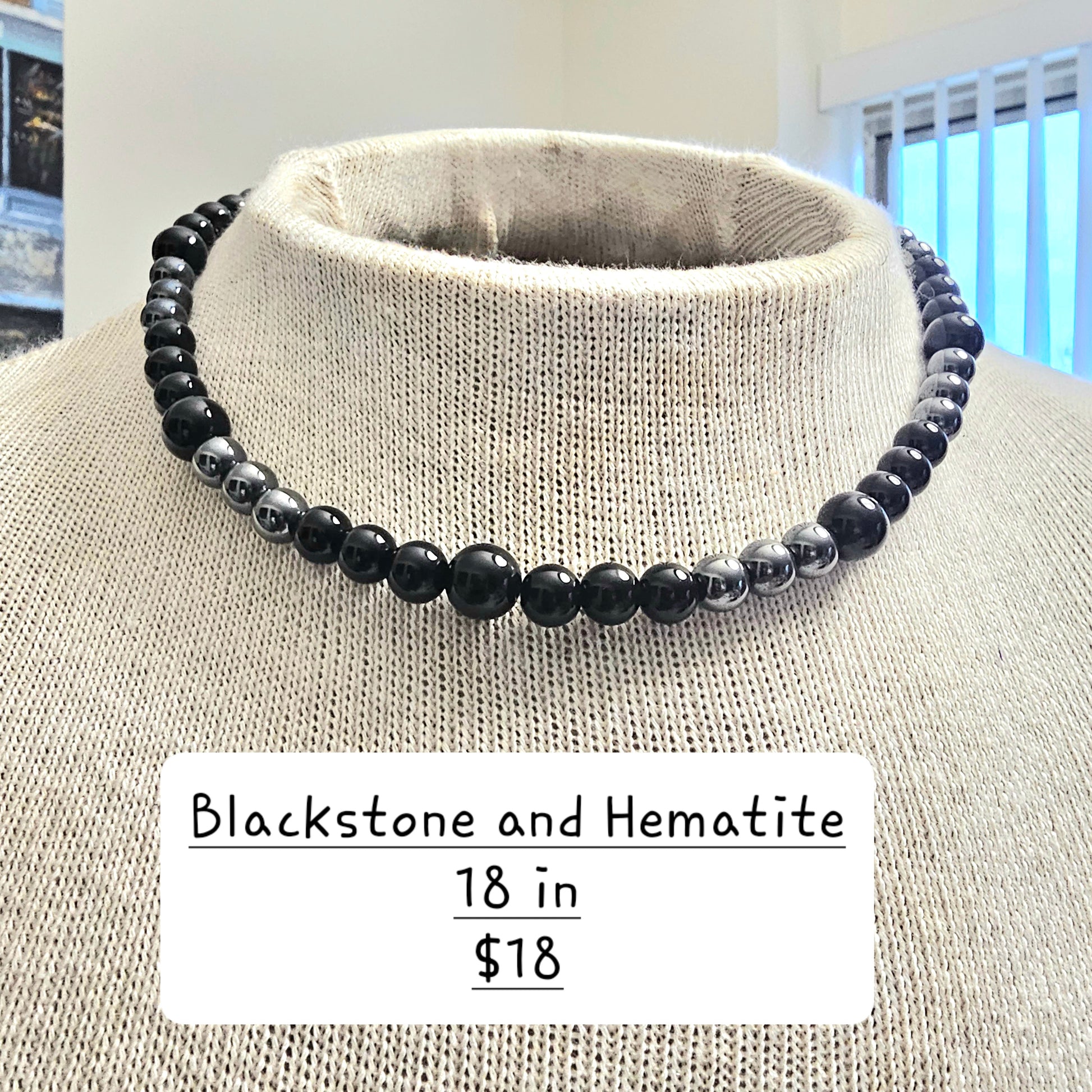 Blackstone and Hematite necklace - Beauty by Dani