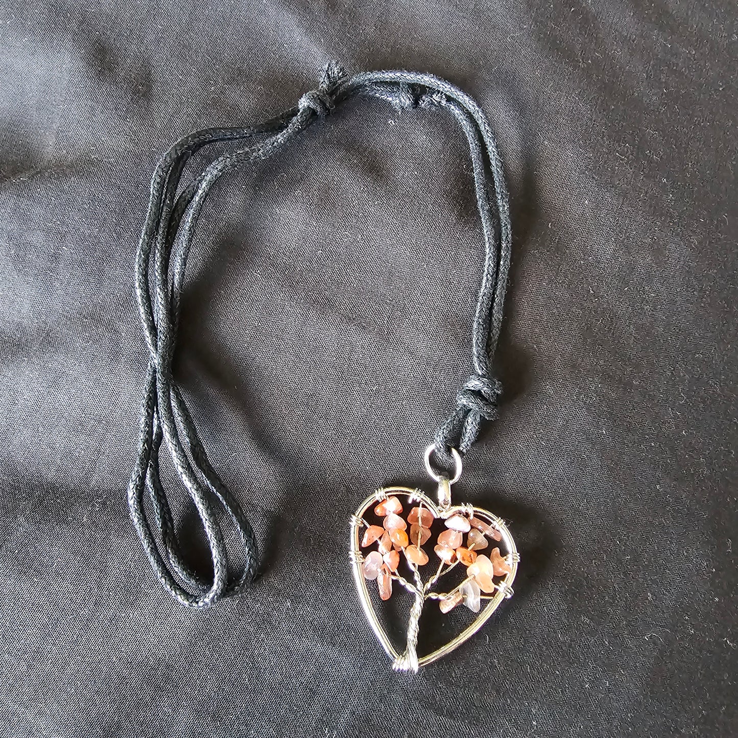 Heart Tree Gem Necklace