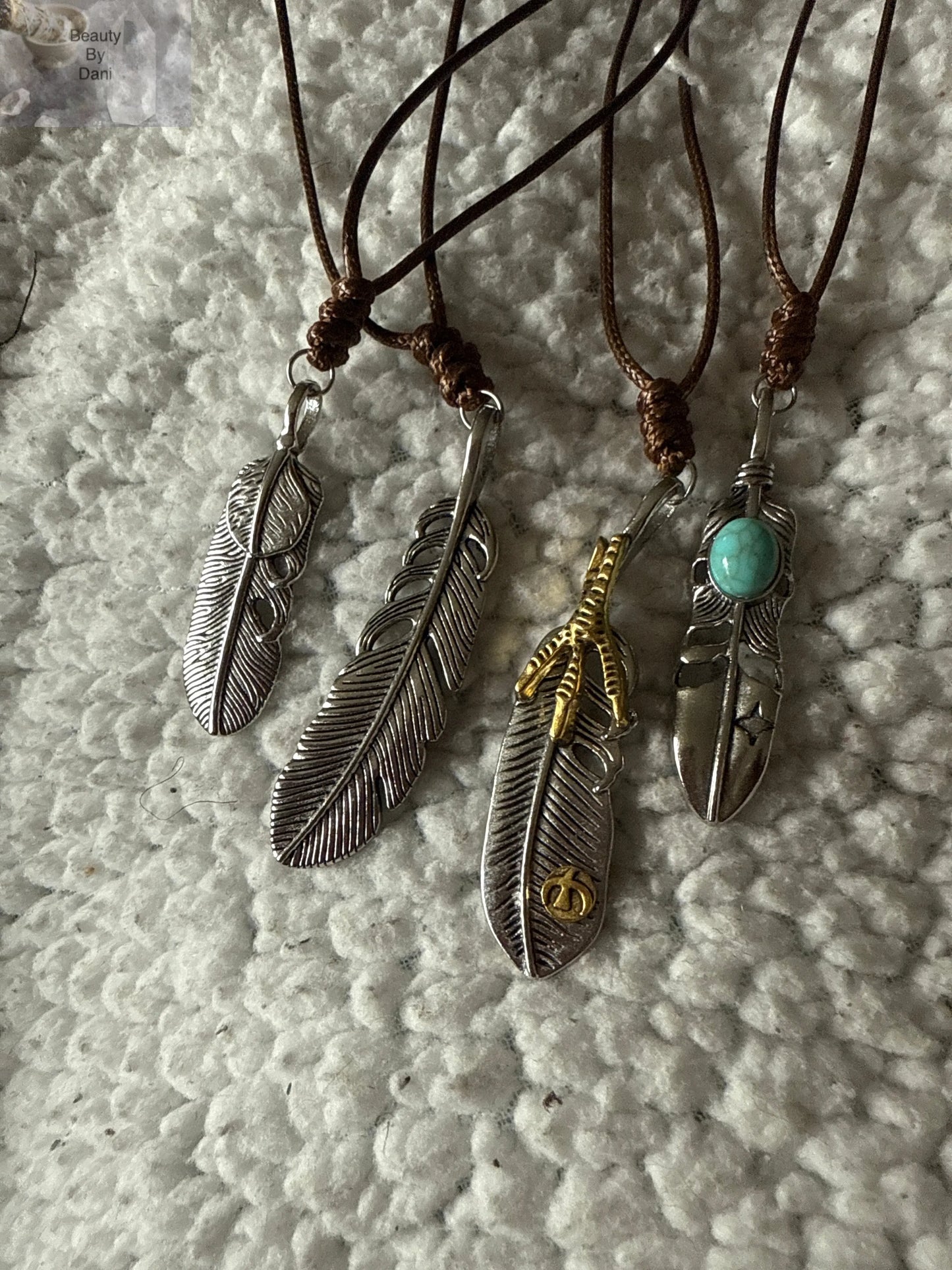 Adjustable Stainless Steel Feather Charm Necklace