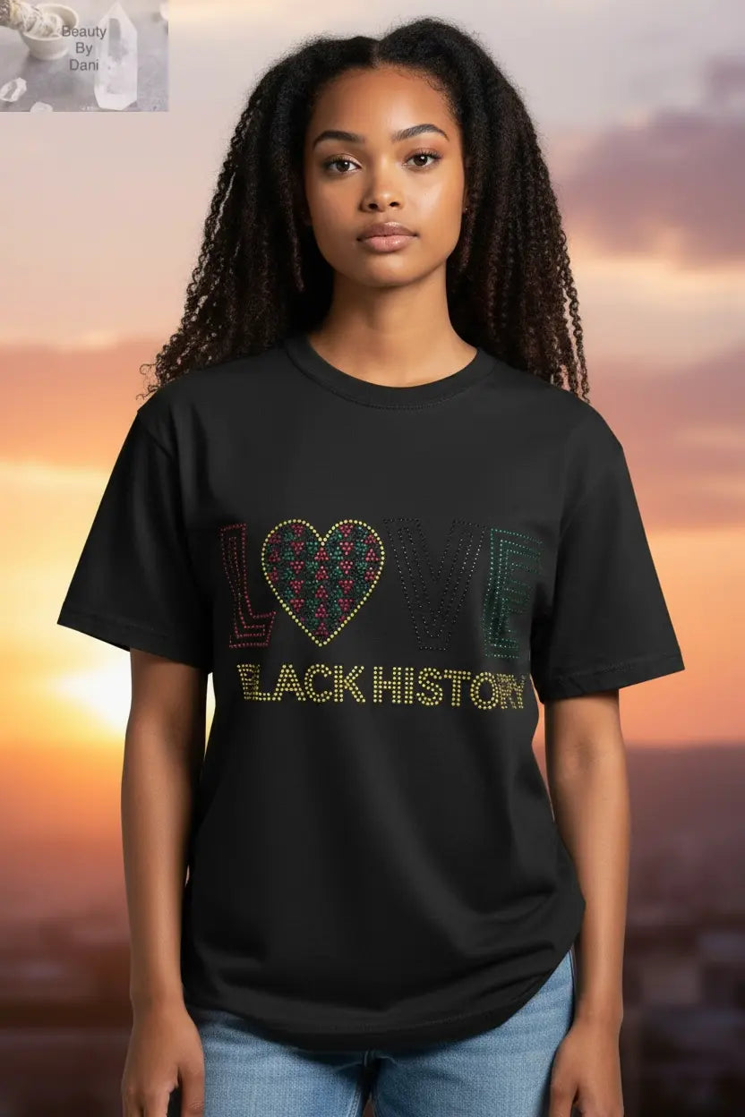 Love Black History Rhinestone T-Shirt