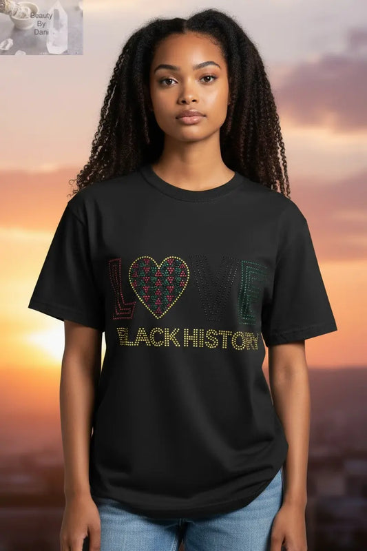 Love Black History Rhinestone T-Shirt
