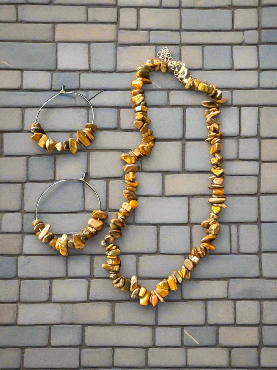 Tiger’s Eye Necklace and Earrings Set