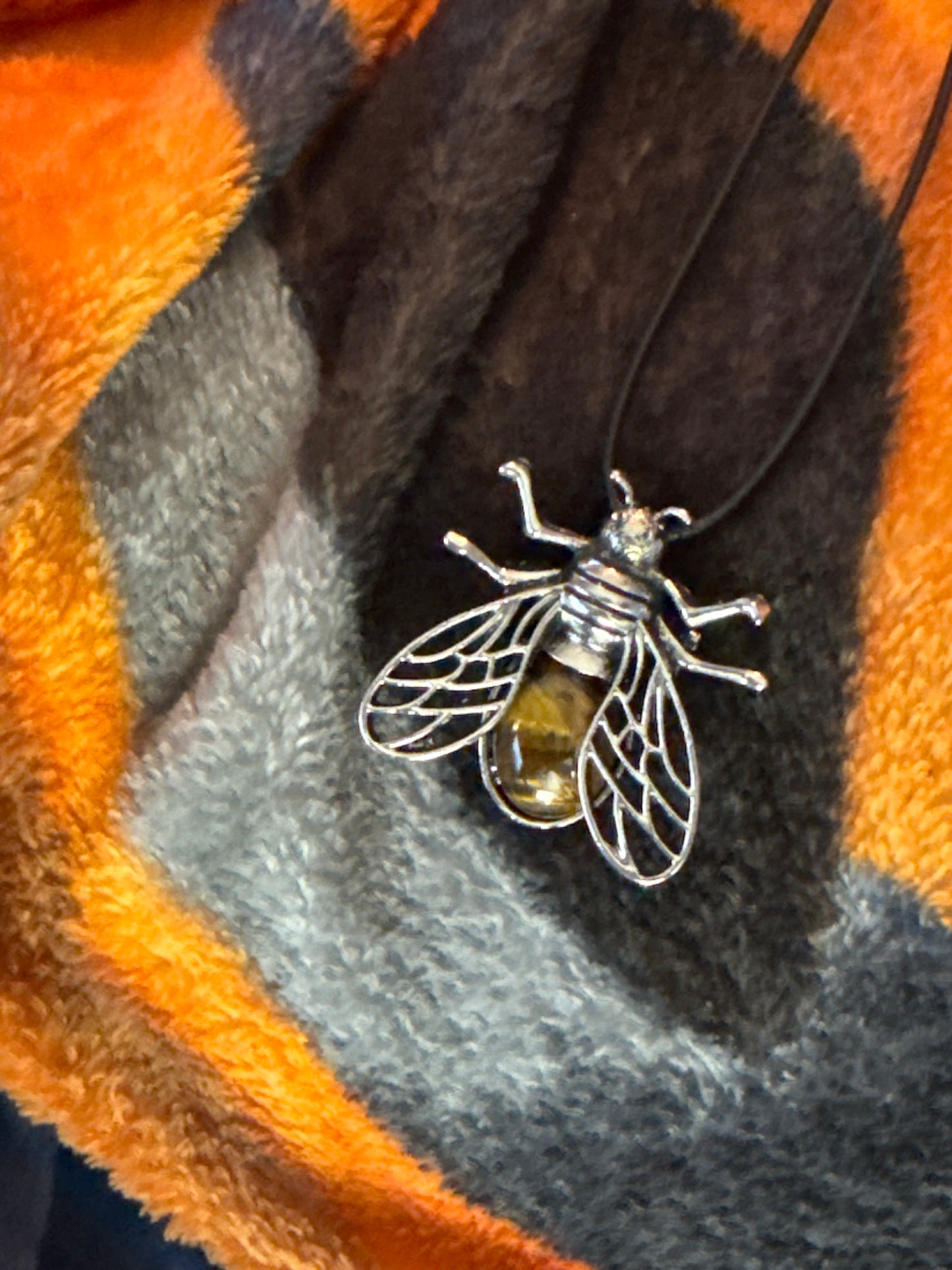 Bumble Bee Gem Necklace - Stainless Steel Charm