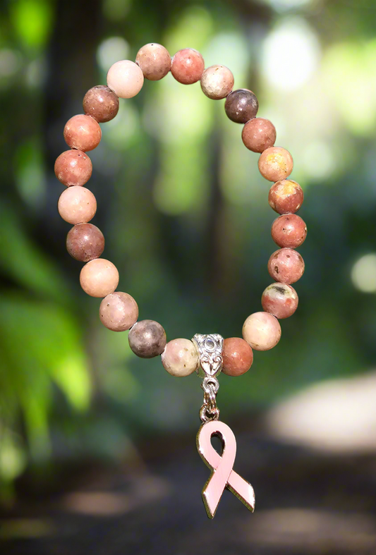 Jasper Breast Cancer Bracelet - Beauty by Dani