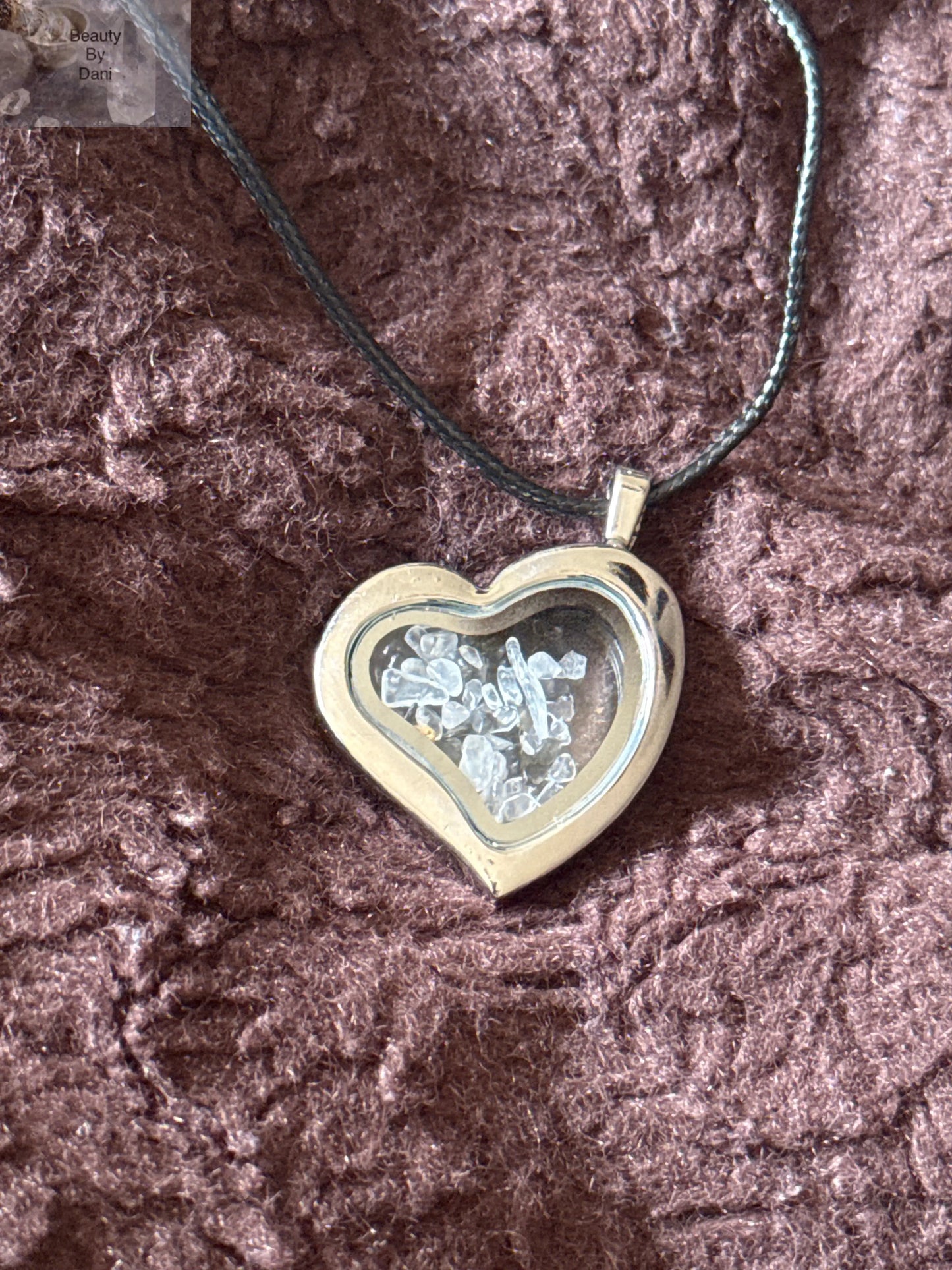 Glass Heart Gem Necklace Beauty by Dani
