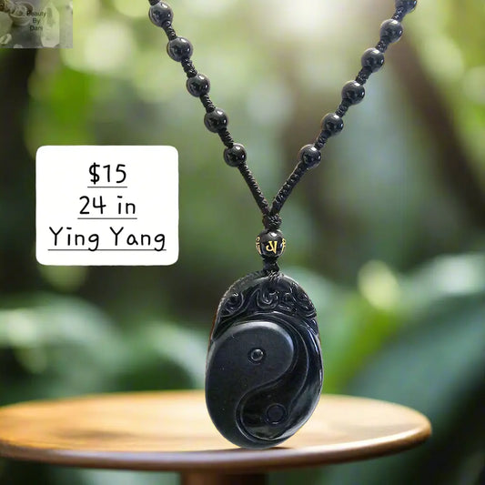 Ying Yang Pendant Necklace - 24 Inch Beauty by Dani
