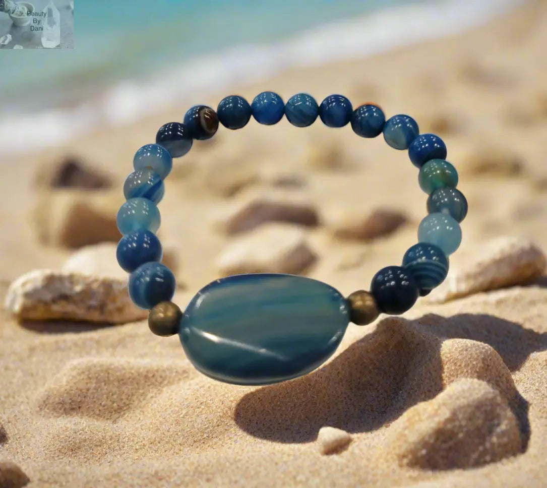 Blue Agate Healing Bracelet Beauty by Dani