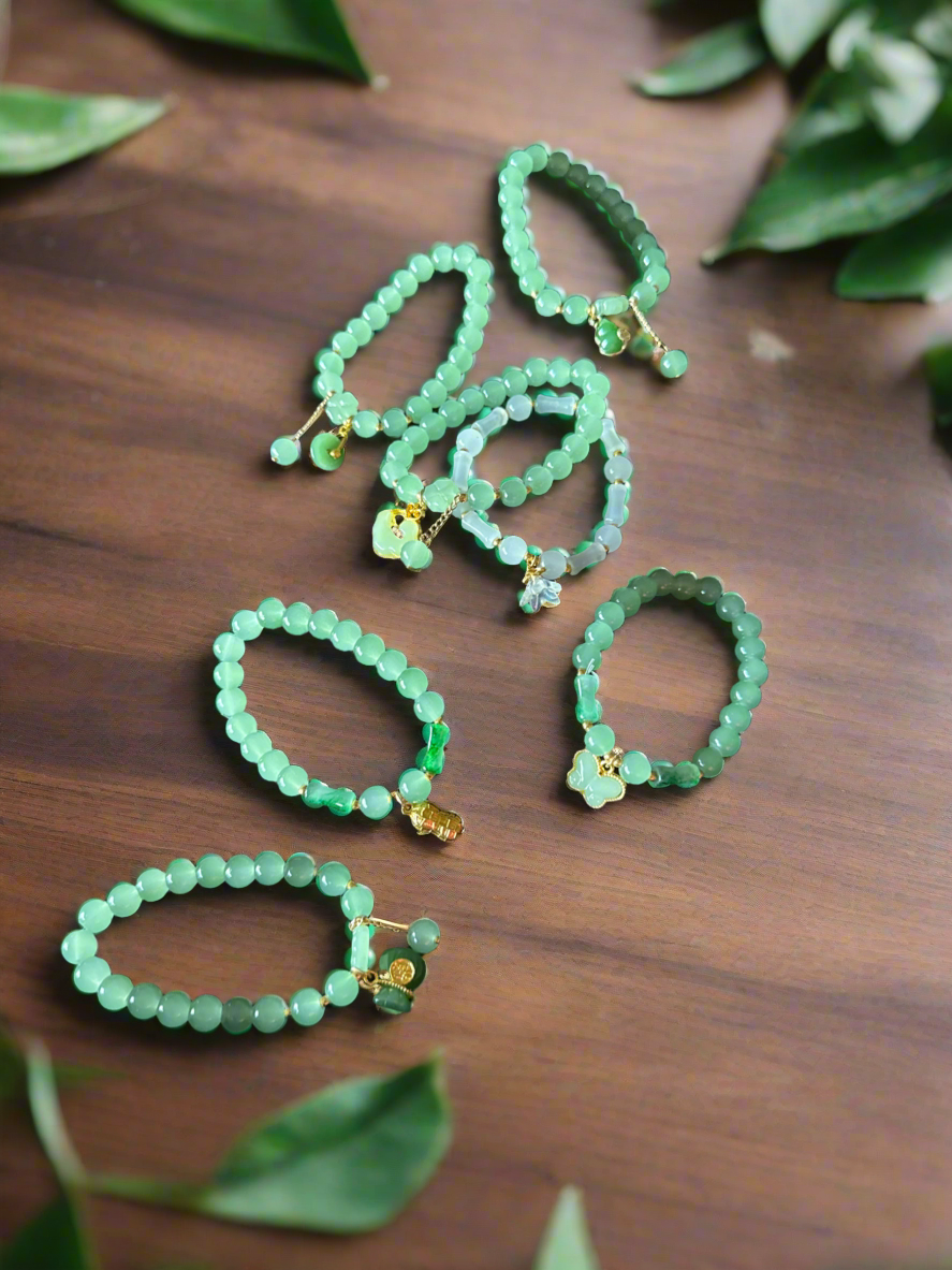 Jade Charm Bracelets with 8mm Beads