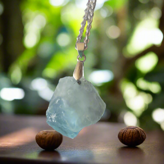 Aquamarine Pendant Necklace - 18in