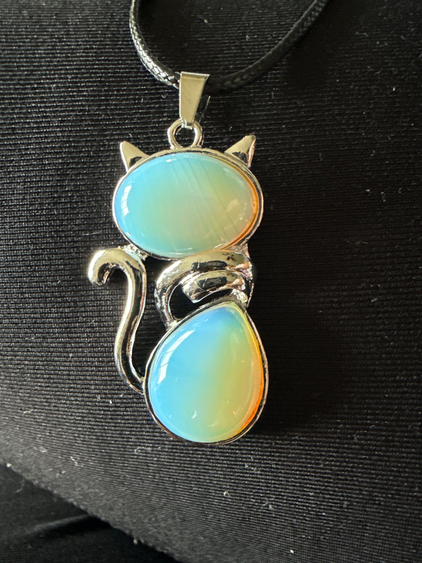 Gemstone Cat Necklace