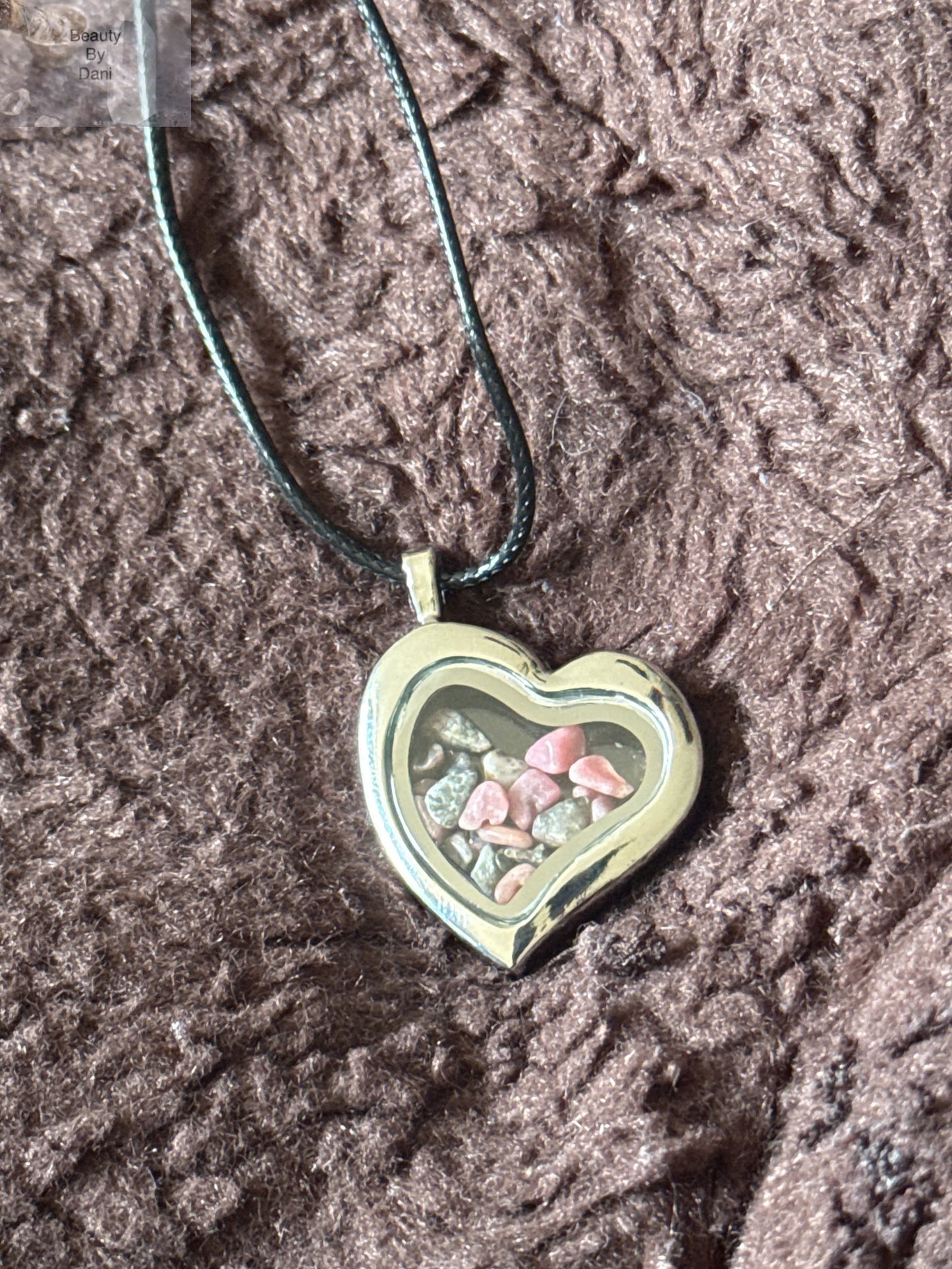 Glass Heart Gem Necklace Beauty by Dani