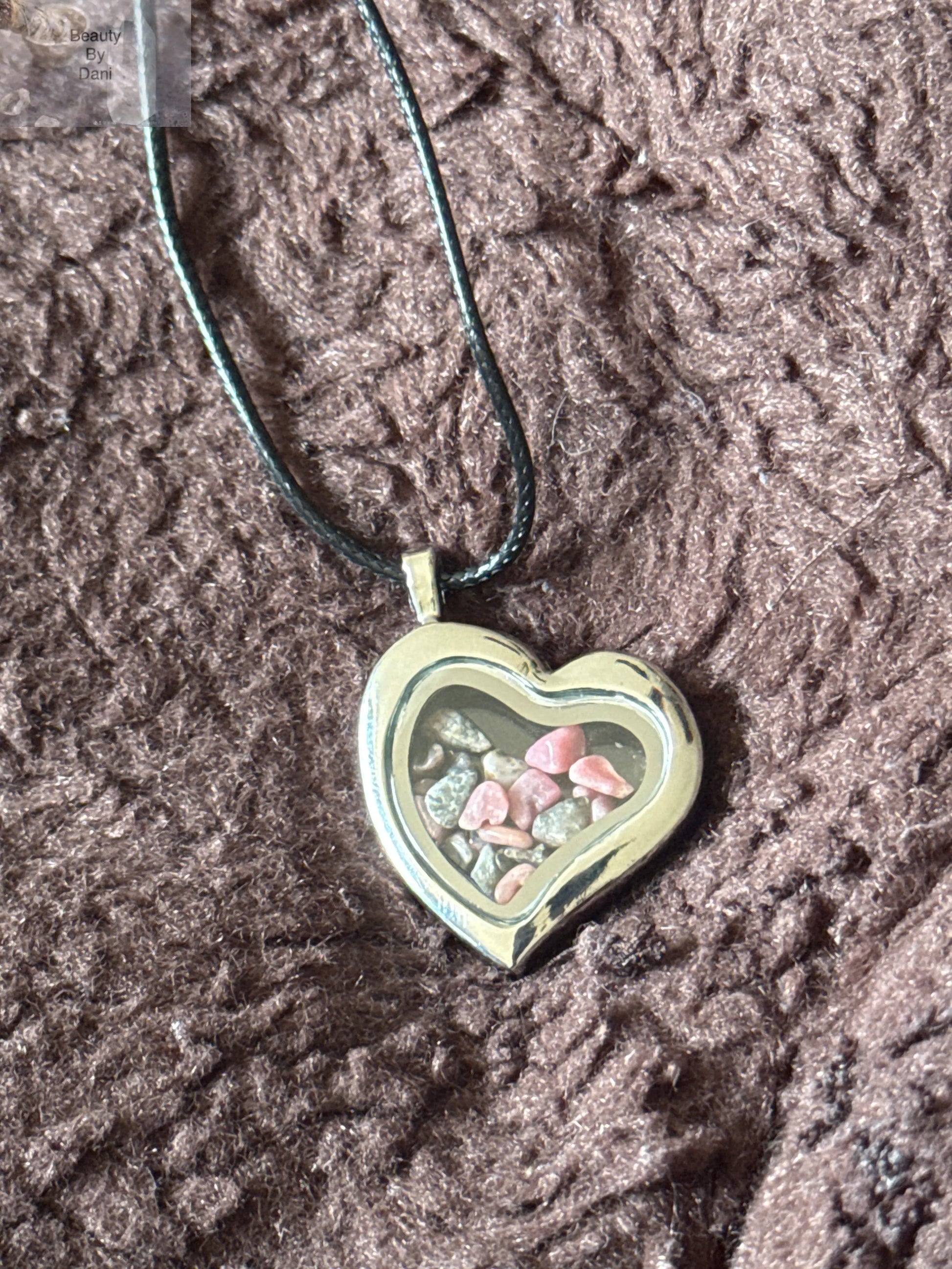 Glass Heart Gem Necklace Beauty by Dani