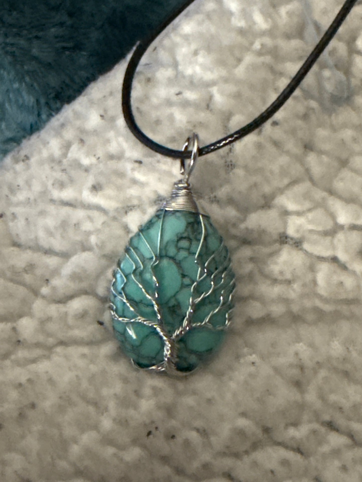 Wire Tree of Life Gemstone Necklace