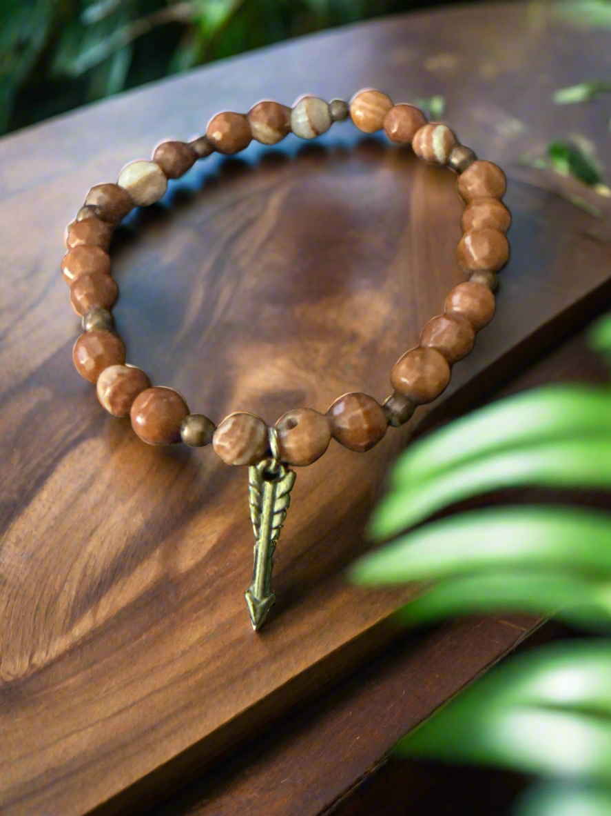 Natural Jasper Arrow Bracelet