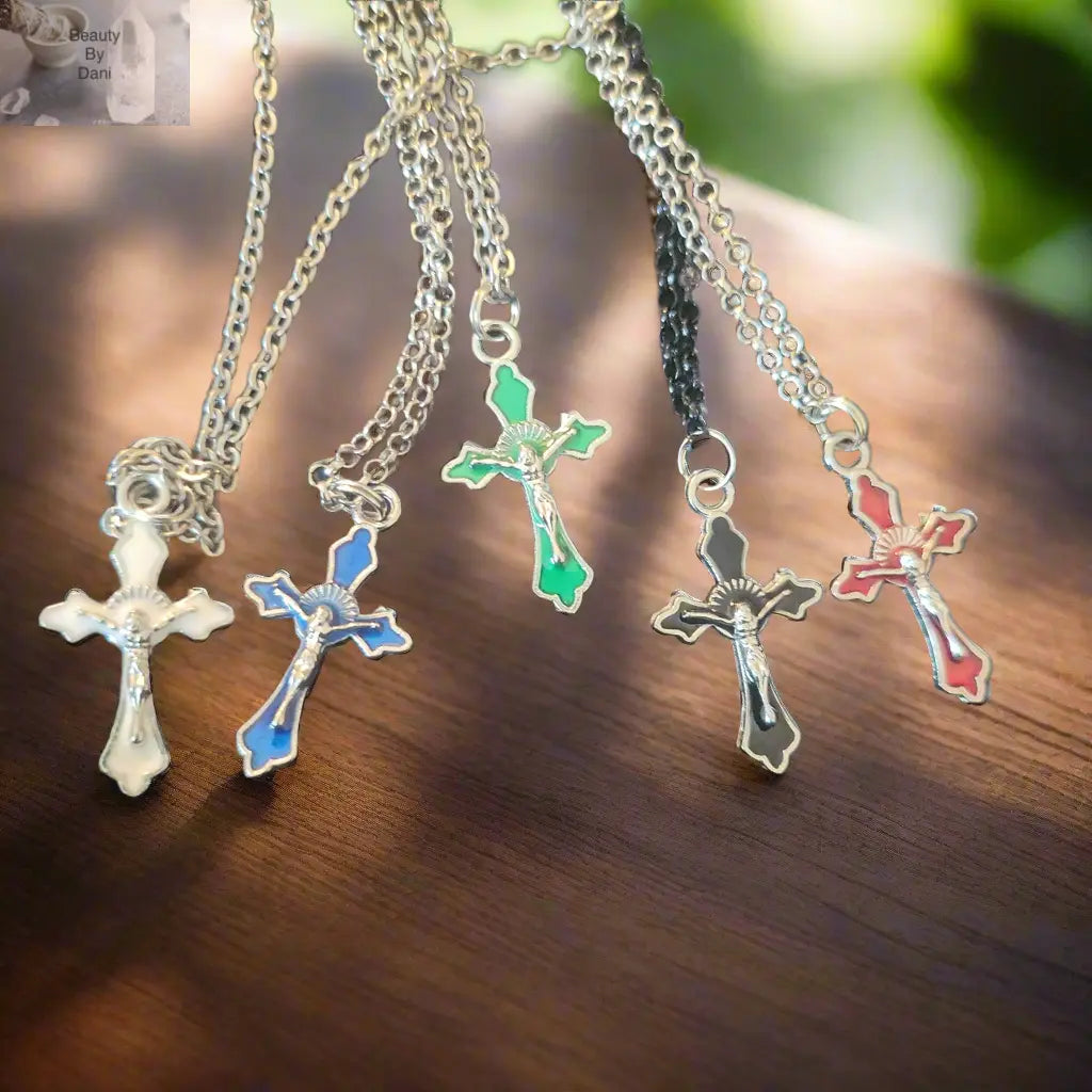 Stainless Steel 2 Inch Cross Necklace Beauty by Dani Gems and More