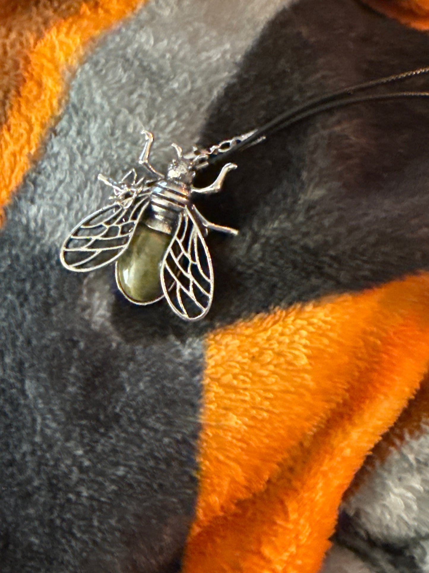 Bumble Bee Gem Necklace - Stainless Steel Charm