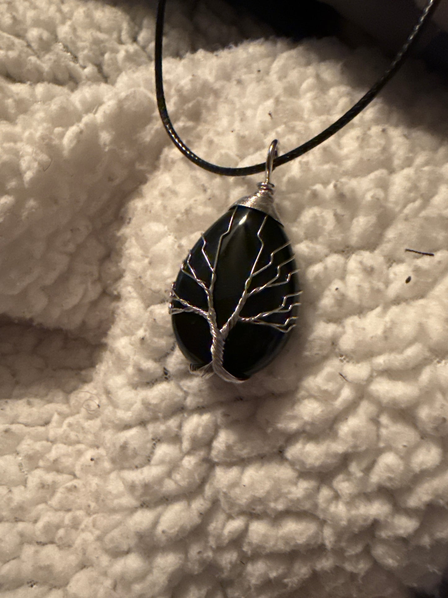 Wire Tree of Life Gemstone Necklace