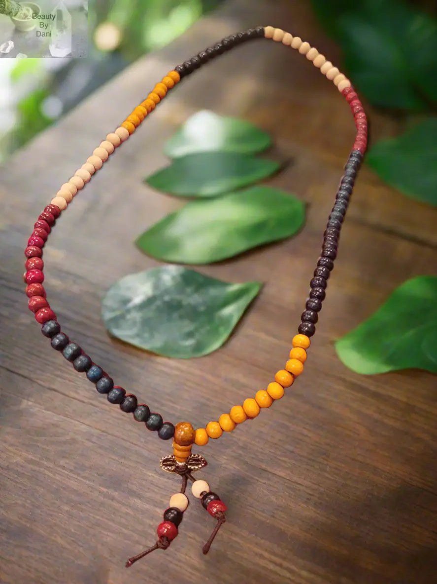 Wood Masala Necklace - 6mm Wooden Beads Beauty by Dani Gems and More
