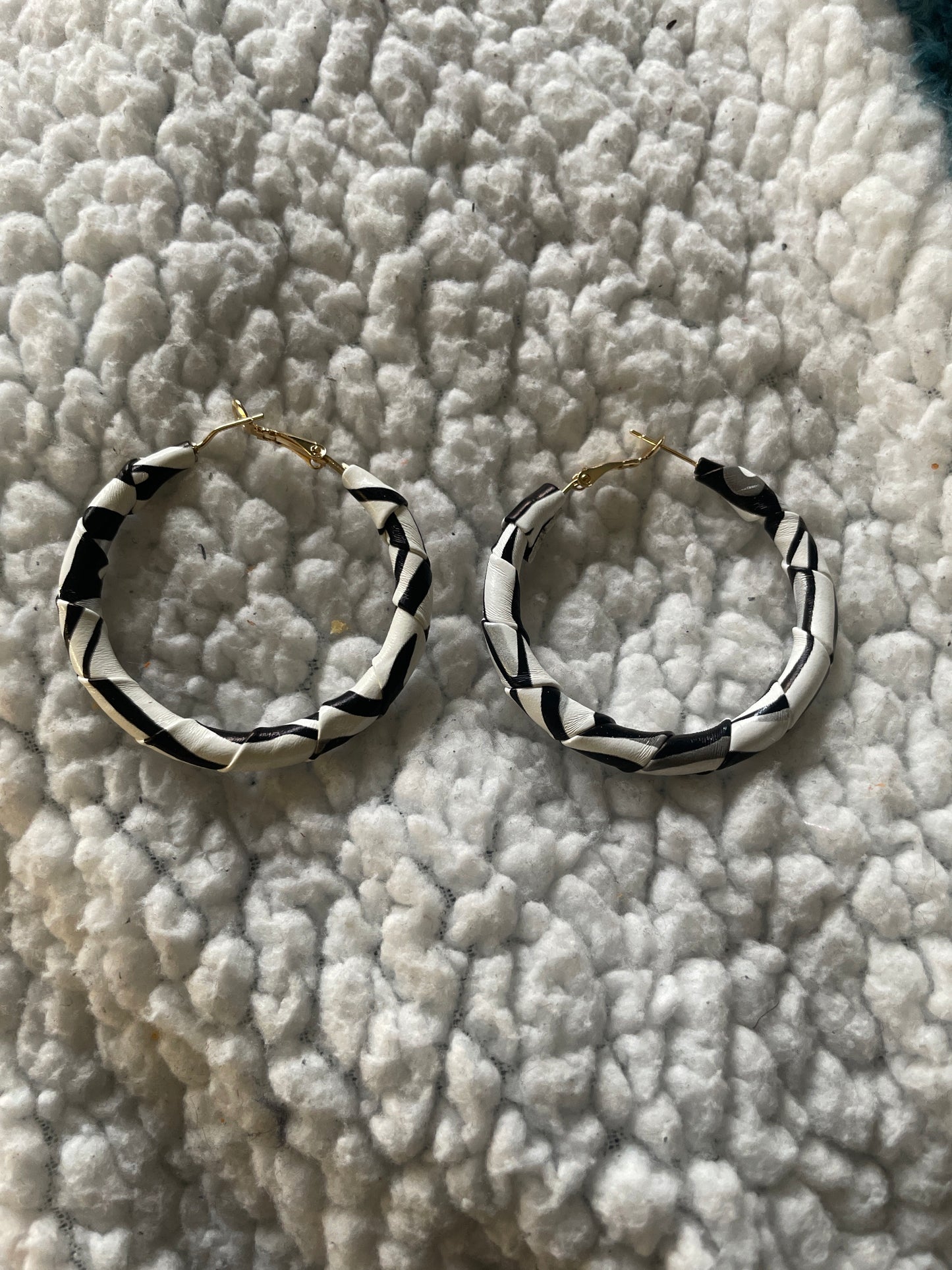 Black and White Hoop Earrings - Beauty by Dani