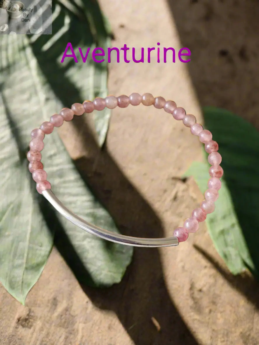 Aventurine Prosperity Bracelet with Stainless Steel Spacer Beauty by Dani