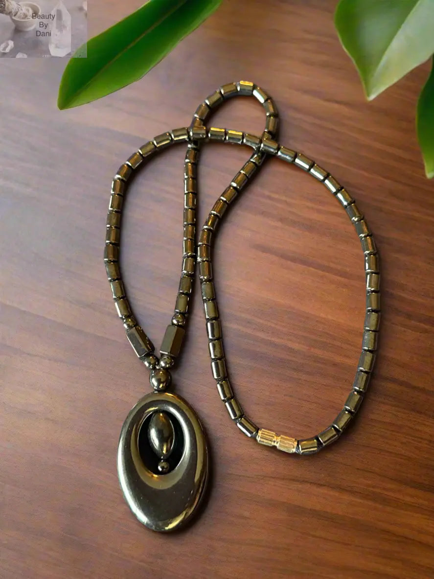Hematite Oval Necklace Beauty by Dani Gems and More