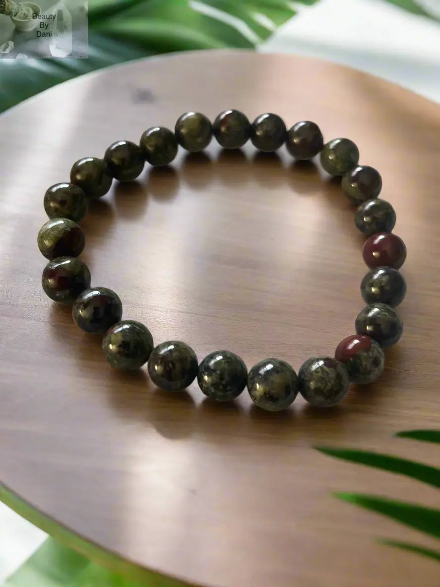 Natural Bloodstone Bracelet with 8mm Beads Beauty by Dani