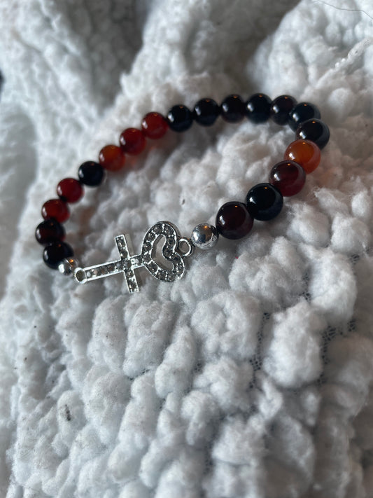 Agate and heart cross Bracelet Beauty by Dani