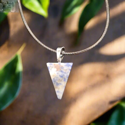 Sodalite Triangle Pendant Necklace Beauty by Dani