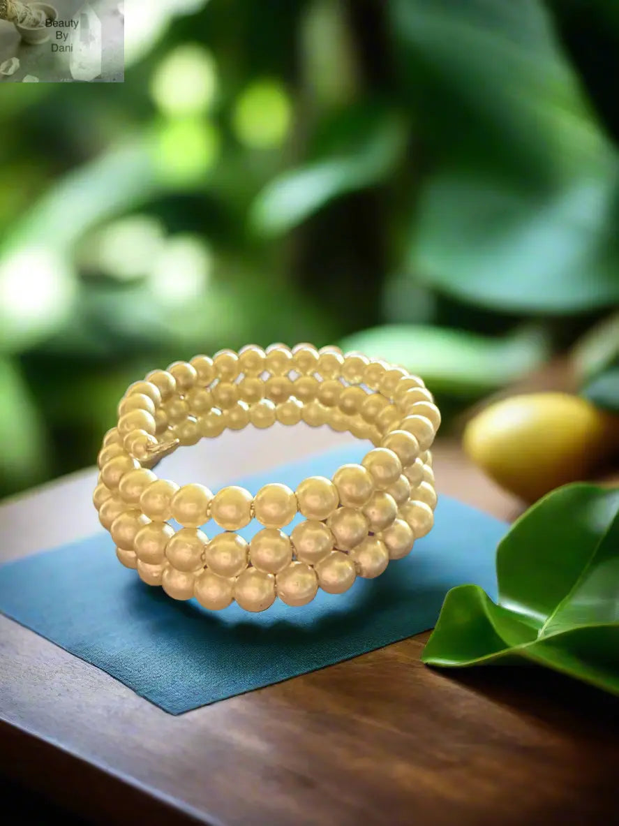 Elegant Pearl Wraparound Bracelet Beauty by Dani