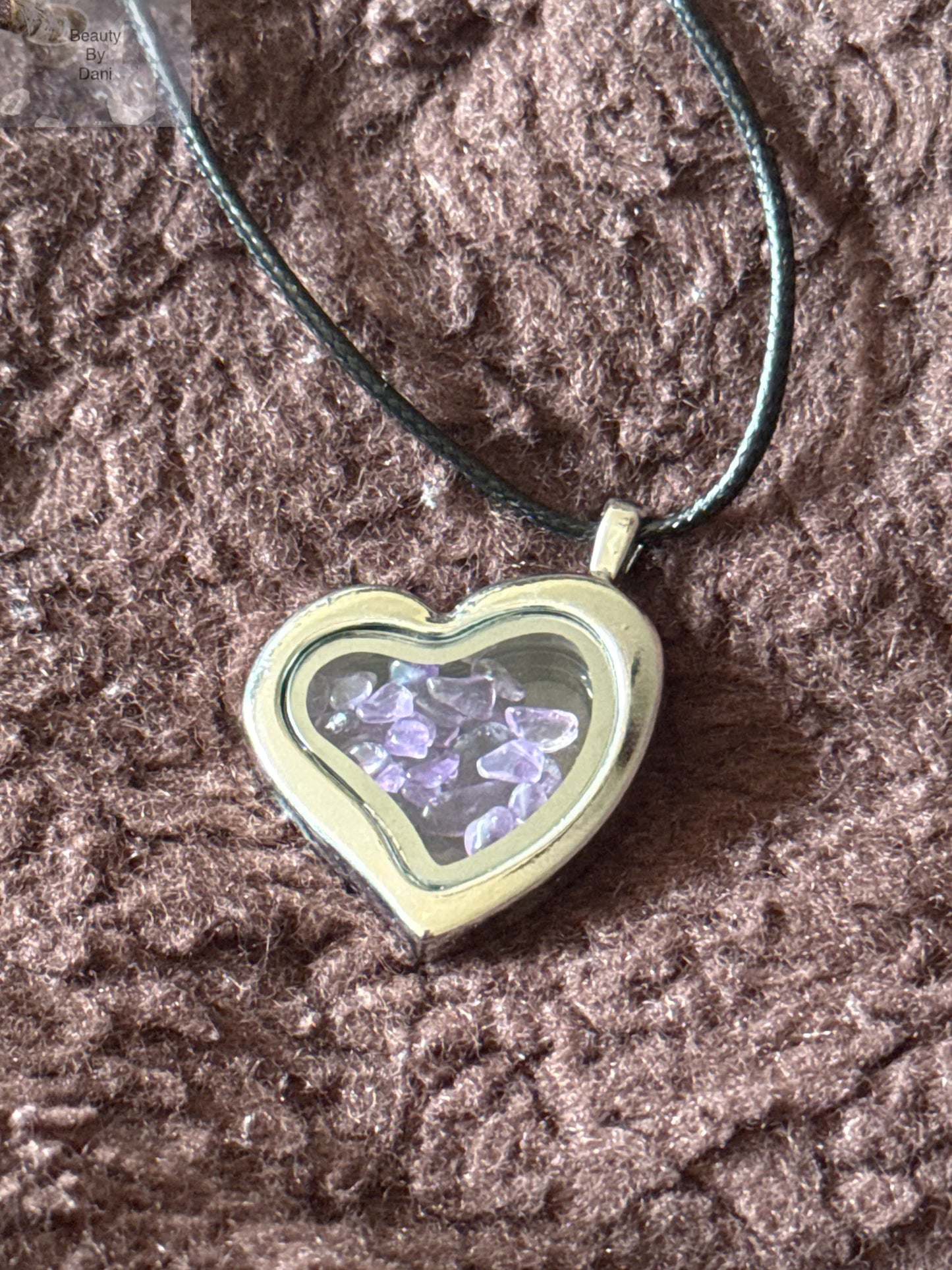 Glass Heart Gem Necklace Beauty by Dani